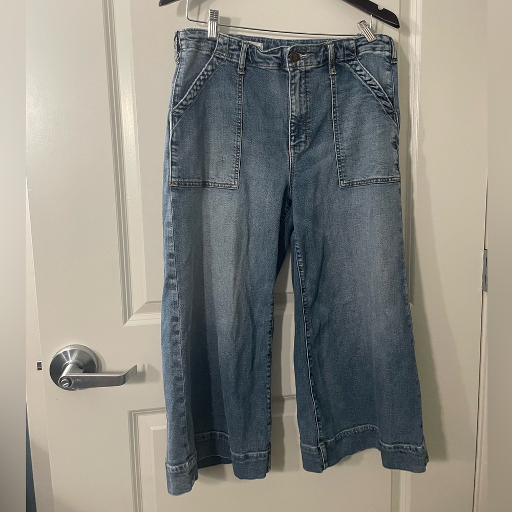 Anthropologie Pilcro and the Letterpress Wide Leg Jeans Medium Wash Y2K